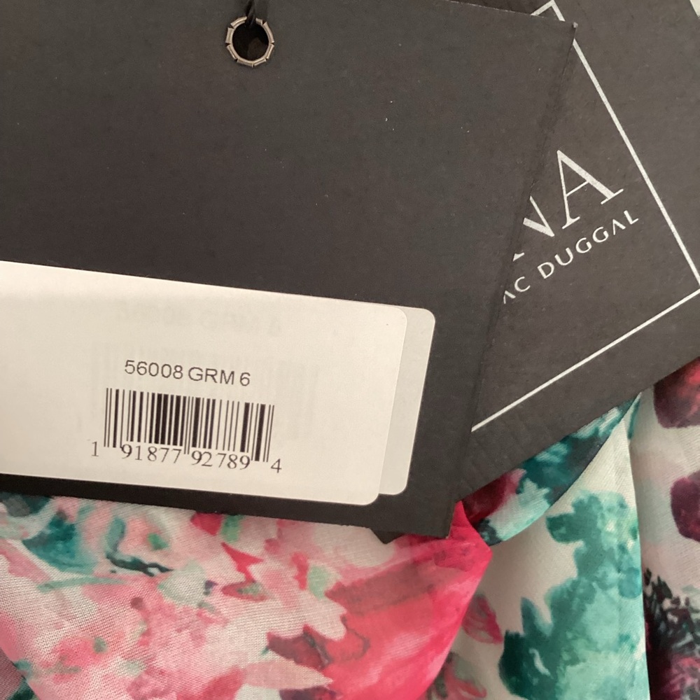 Mac Duggal Pink & Green Floral Ruffle Mini Dress - Picture 12 of 16